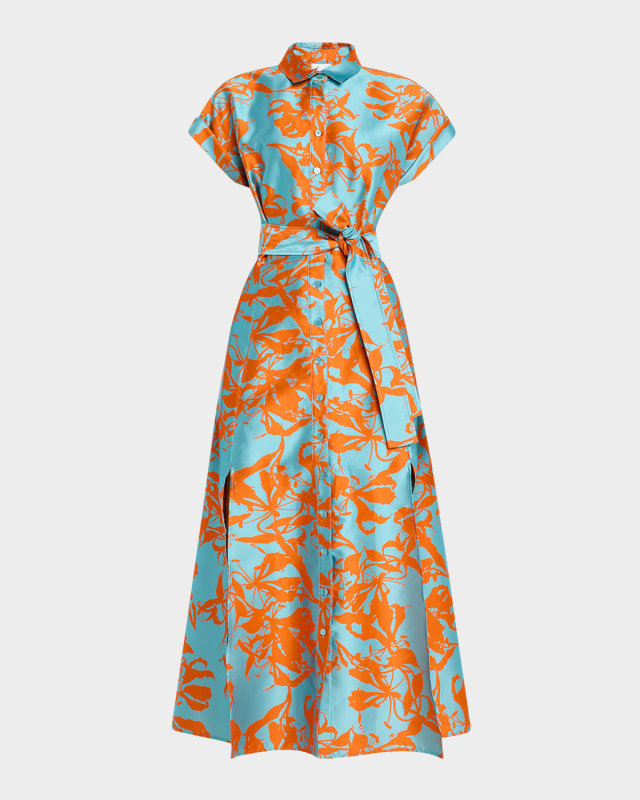 Chantal Floral Jacquard Midi Shirtdress